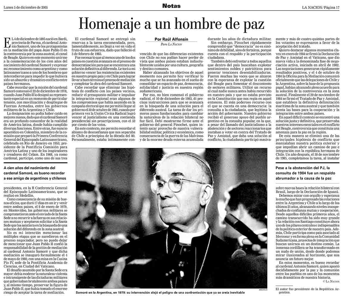 Homenaje a un hombre de paz 