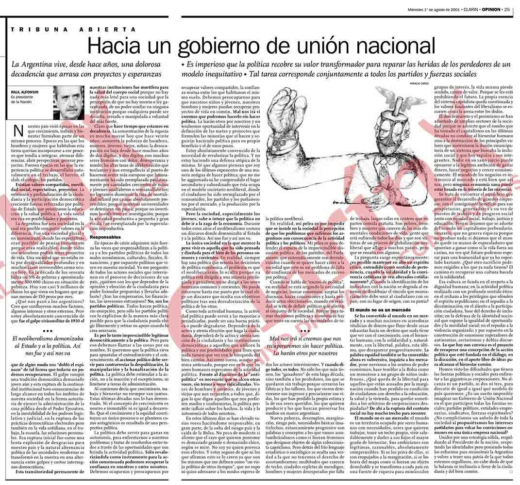 Hacia un gobierno de unión nacional